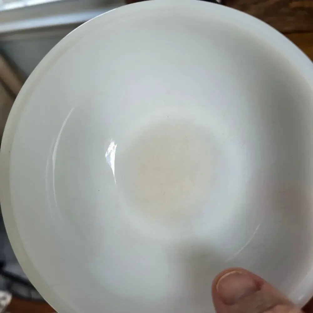 Vintage Fire King Cereal Bowls Set of 2 Turquoise White Milk Glass 1956-58